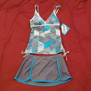 Women's 2 Piece Tankini Skort Sz M 8/10
